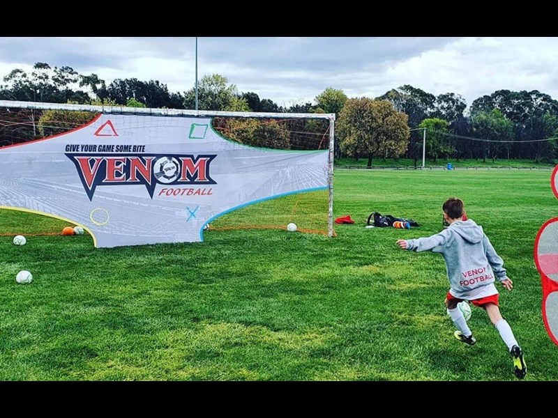 Venom football school Australia senior train target custom design